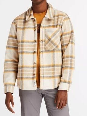 NWOT Timberland Wool Plaid Fleece Overshirt Jacket Shacket Western